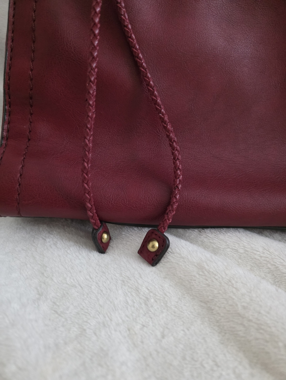 Vintage Relic Shoulder Bag Twisted Strap Dark Red Wine Y2K Western F. Leather - Picture 4 of 9